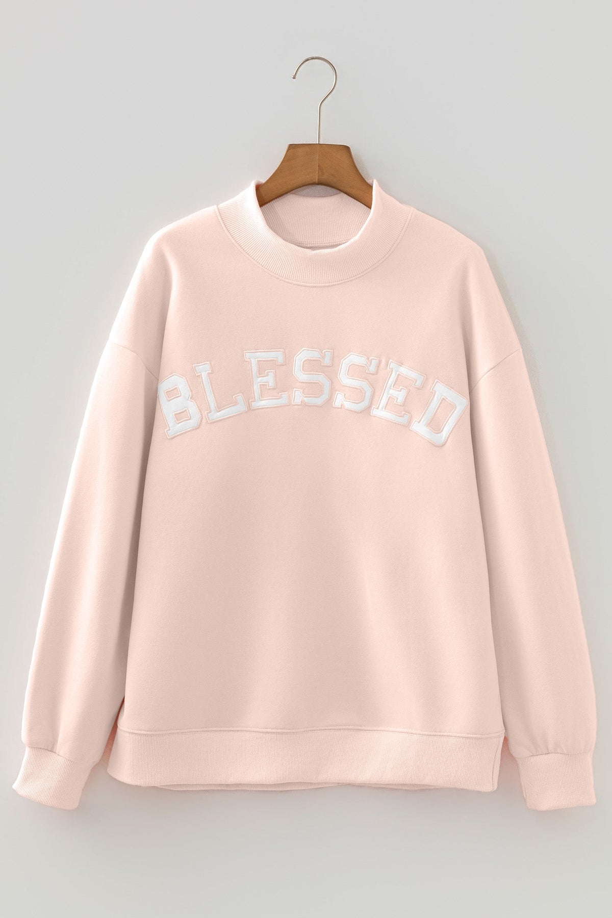Oversized Blessed Embroidered Sweatshirt β Christian Faith Sweatshirt | Cozy Dopamine Fashion