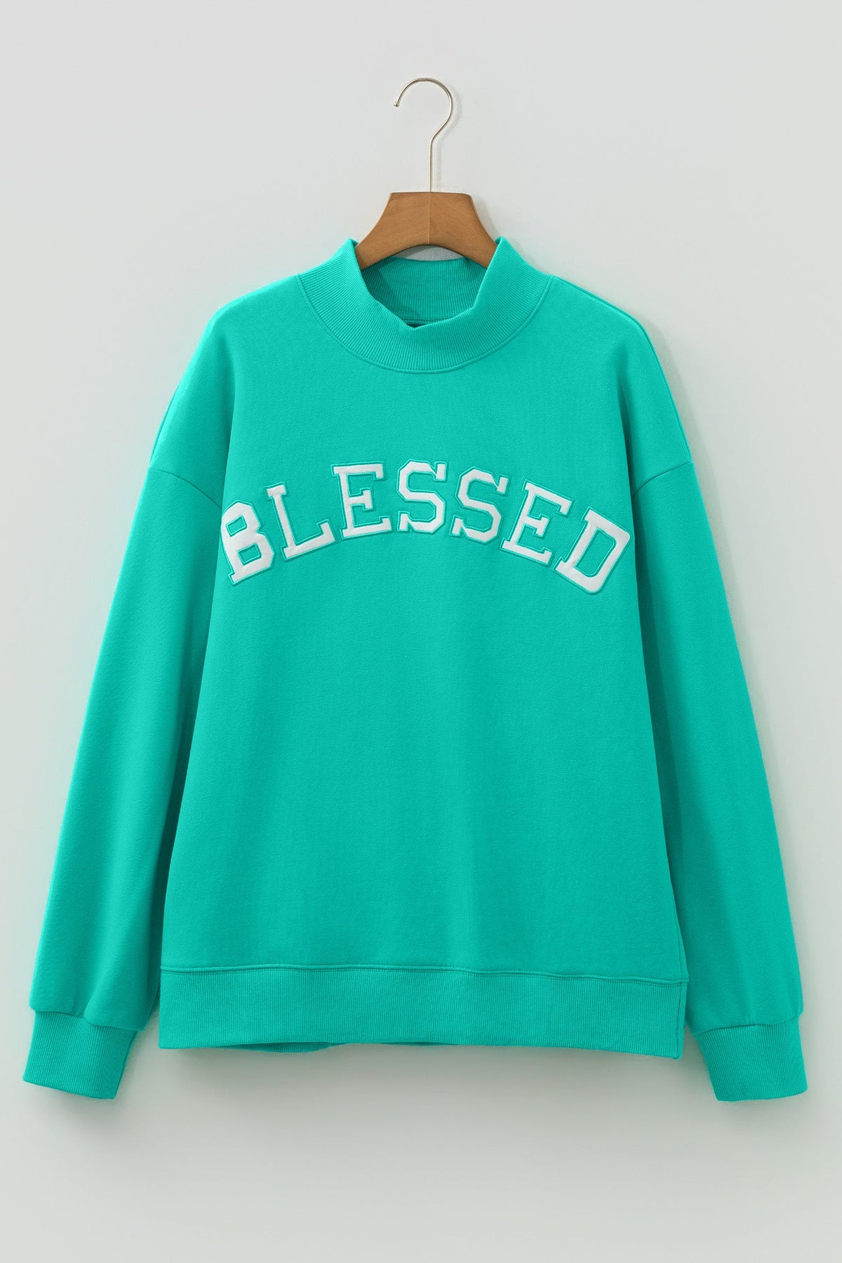 Oversized Blessed Embroidered Sweatshirt β Christian Faith Sweatshirt | Cozy Dopamine Fashion