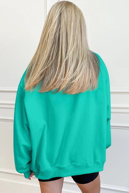 Oversized Blessed Embroidered Sweatshirt — Christian Faith Sweatshirt | Cozy Dopamine Fashion